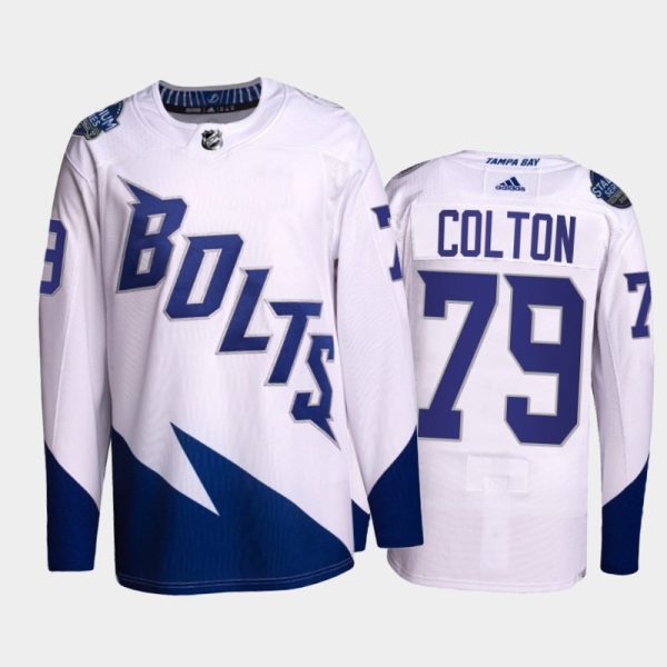 Elegant Adidas Lightning #79 Ross Colton Men's 2022 Stadium Series Authentic NHL Jersey White for dedicated Sabres supporters