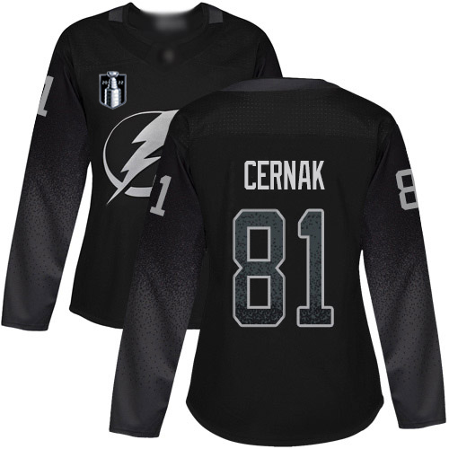 Deluxe Adidas Lightning #81 Erik Cernak Black 2022 Stanley Cup Final Patch Women's Alternate Authentic Stitched NHL Jersey for premium game day attire