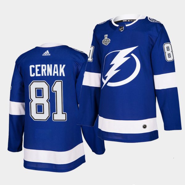 Captivating Adidas Lightning #81 Erik Cernak Blue Home Authentic 2021 NHL Stanley Cup Final Patch Jersey to shine at the arena