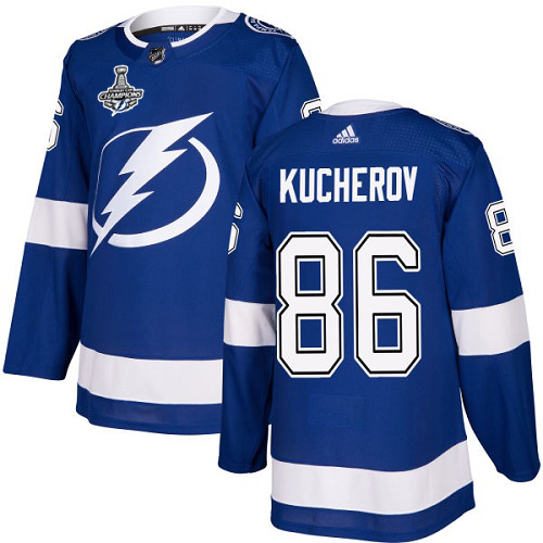 Stunning Adidas Lightning #86 Nikita Kucherov Blue Home Authentic Youth 2020 Stanley Cup Champions Stitched NHL Jersey for a memorable match day