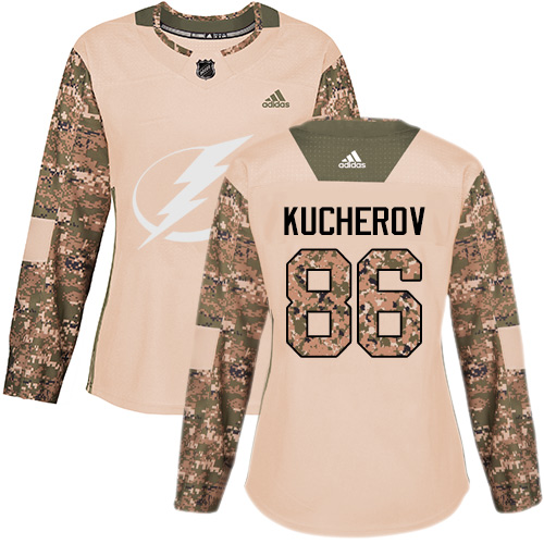 Deluxe Adidas Lightning #86 Nikita Kucherov Camo Authentic 2017 Veterans Day Women's Stitched NHL Jersey for premium game day attire