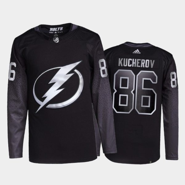 Alluring Adidas Lightning #86 Nikita Kucherov Men's 2021 22 Alternate Authentic NHL Jersey Black for a memorable match day