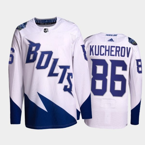 Exquisite Adidas Lightning #86 Nikita Kucherov Men's 2022 Stadium Series Authentic NHL Jersey White as a prized hockey collectible