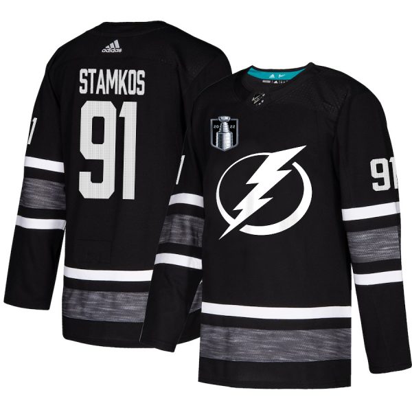 Charming Adidas Lightning #91 Steven Stamkos Black Authentic 2022 Stanley Cup Final Patch All Star Stitched NHL Jersey for dedicated Sabres supporters