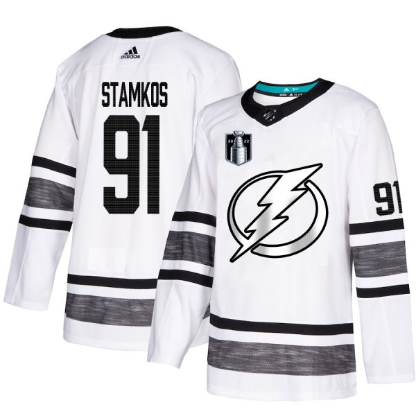 Magnificent Adidas Lightning #91 Steven Stamkos White Authentic 2022 Stanley Cup Final Patch Youth All Star Stitched NHL Jersey for a thrilling hockey event