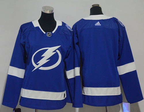 Magnificent Adidas Lightning Blank Blue Home Authentic Women's Stitched NHL Jersey as a prized hockey collectible