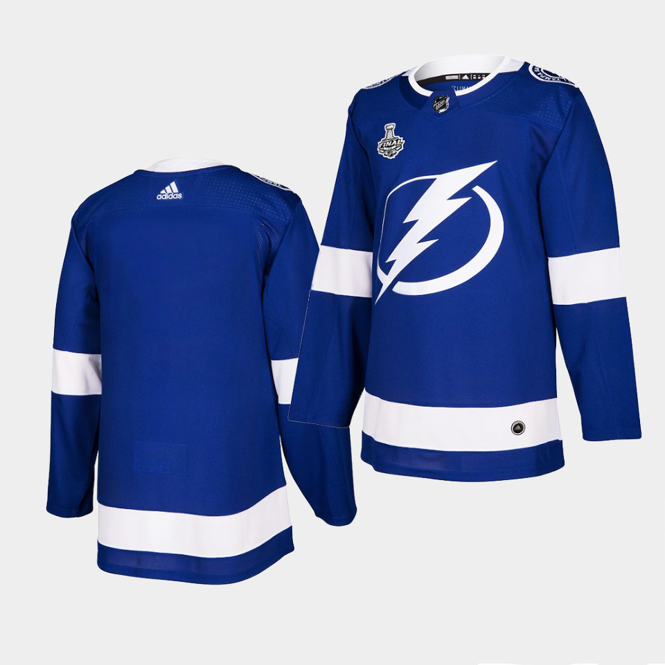 Captivating Adidas Lightning Blue Home Authentic 2021 NHL Stanley Cup Final Patch Jersey for premium game day attire