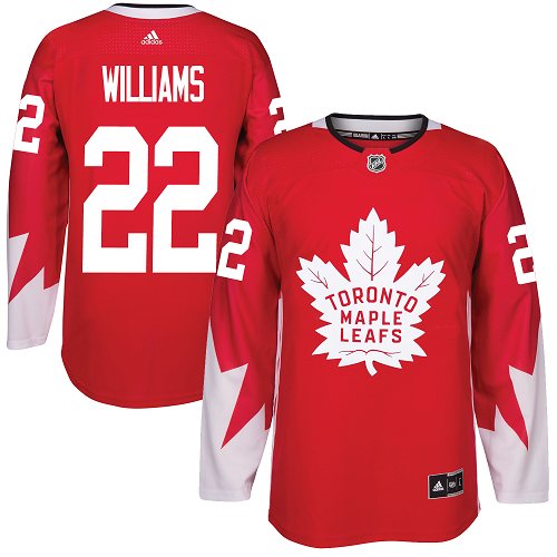 Magnificent Adidas Maple Leafs #22 Tiger Williams Red Team Canada Authentic Stitched NHL Jersey for dedicated Sabres supporters