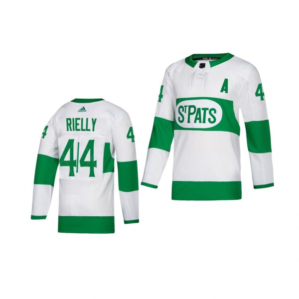 Exquisite Adidas Maple Leafs #44 Morgan Rielly White 2019 St. Patrick's Day Authentic Player Stitched Youth NHL Jersey as a prized hockey collectible