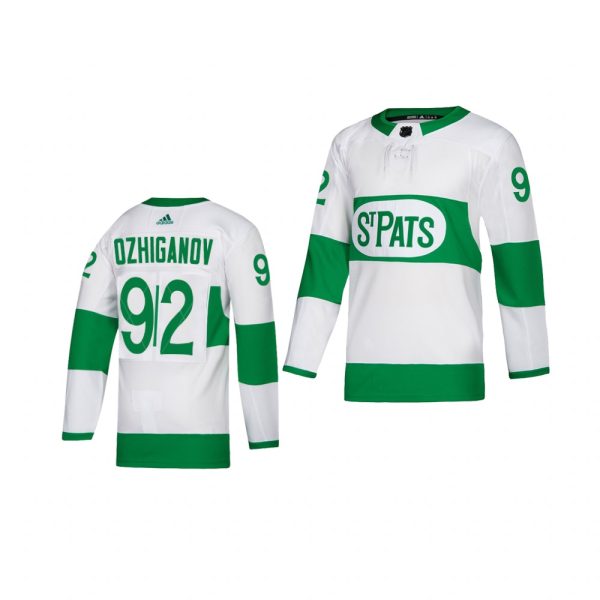 Superb Adidas Maple Leafs #92 Igor Ozhiganov White 2019 St. Patrick's Day Authentic Player Stitched Youth NHL Jersey for dedicated Sabres supporters