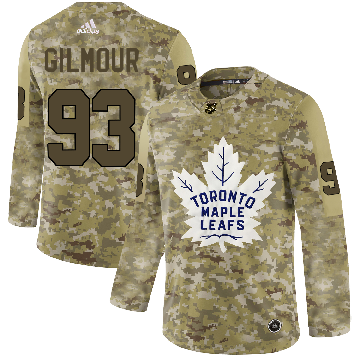 Exquisite Adidas Maple Leafs #93 Doug Gilmour Camo Authentic Stitched NHL Jersey to shine at the arena