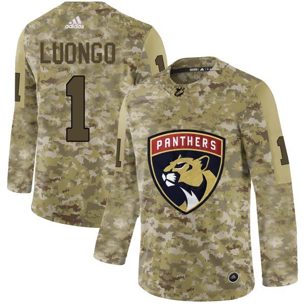 Alluring Adidas Panthers #1 Roberto Luongo Camo Authentic Stitched NHL Jersey for genuine hockey aficionados