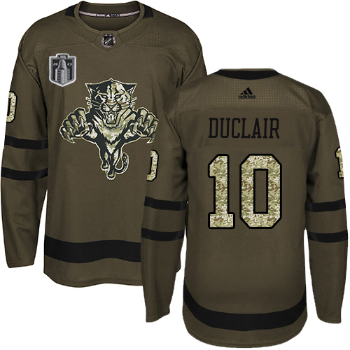 Glamorous Adidas Panthers #10 Anthony Duclair Green 2023 Stanley Cup Final Patch Salute to Service Stitched Youth NHL Jersey as a prized hockey collectible