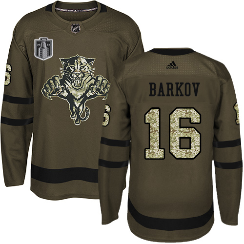 Glamorous Adidas Panthers #16 Aleksander Barkov Green 2023 Stanley Cup Final Patch Salute to Service Stitched NHL Jersey for a memorable match day
