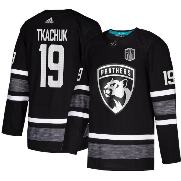 Alluring Adidas Panthers #19 Matthew Tkachuk Black 2023 Stanley Cup Final Patch All Star Game Parley Authentic Stitched NHL Jersey for dedicated Sabres supporters
