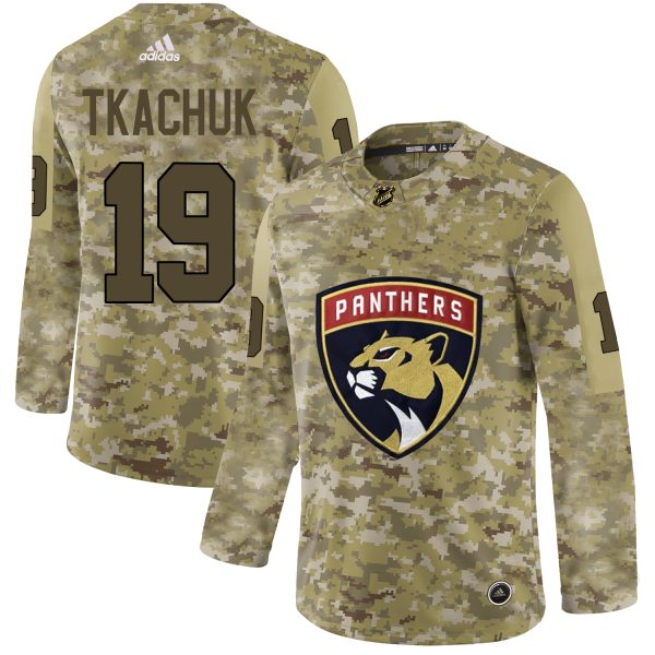 Elegant Adidas Panthers #19 Matthew Tkachuk Camo Authentic Stitched NHL Jersey to augment your hockey keepsake collection