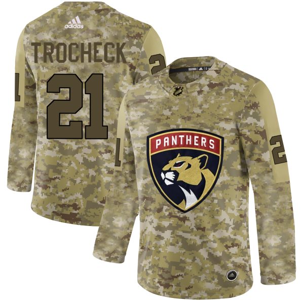 Captivating Adidas Panthers #21 Vincent Trocheck Camo Authentic Stitched NHL Jersey to back your beloved Sabres athletes