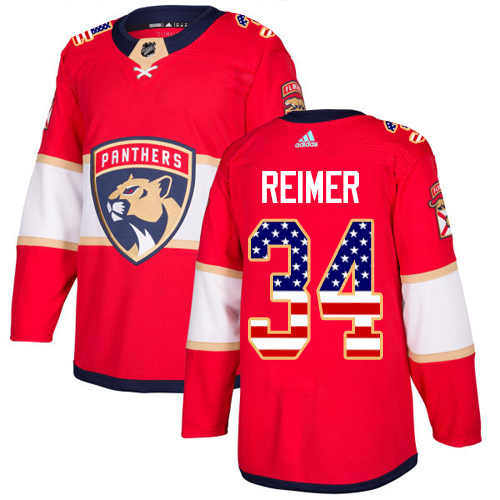 Elegant Adidas Panthers #34 James Reimer Red Home Authentic USA Flag Stitched Youth NHL Jersey to augment your hockey keepsake collection
