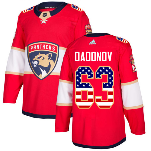 Elegant Adidas Panthers #63 Evgenii Dadonov Red Home Authentic USA Flag Stitched Youth NHL Jersey for genuine hockey aficionados