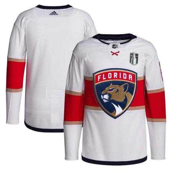 Deluxe Adidas Panthers Blank White 2023 Stanley Cup Final Patch Road Authentic Stitched NHL Jersey for premium game day attire
