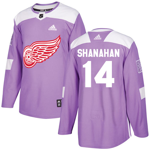 Superb Adidas Red Wings #14 Brendan Shanahan Purple Authentic Fights Cancer Stitched NHL Jersey as a prized hockey collectible