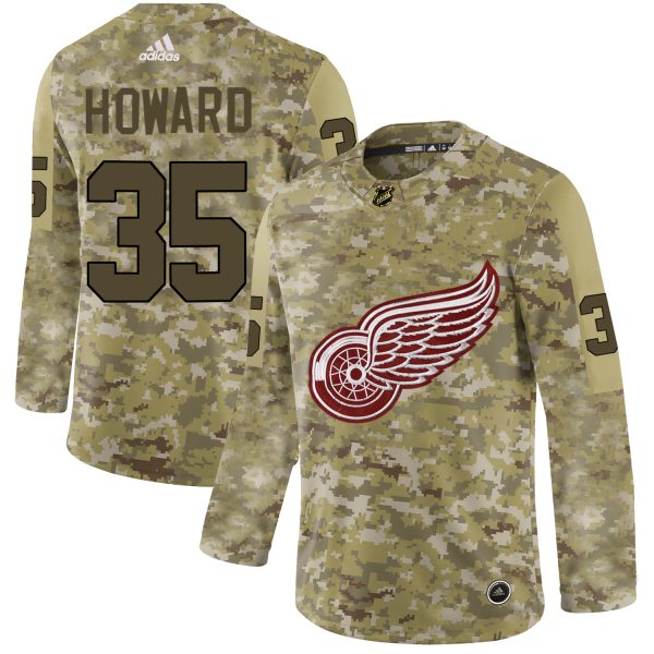 Elegant Adidas Red Wings #35 Jimmy Howard Camo Authentic Stitched NHL Jersey for a thrilling hockey event