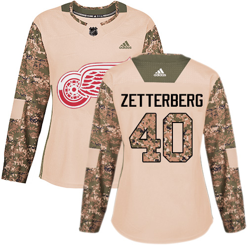 Charming Adidas Red Wings #40 Henrik Zetterberg Camo Authentic 2017 Veterans Day Women's Stitched NHL Jersey as a prized hockey collectible