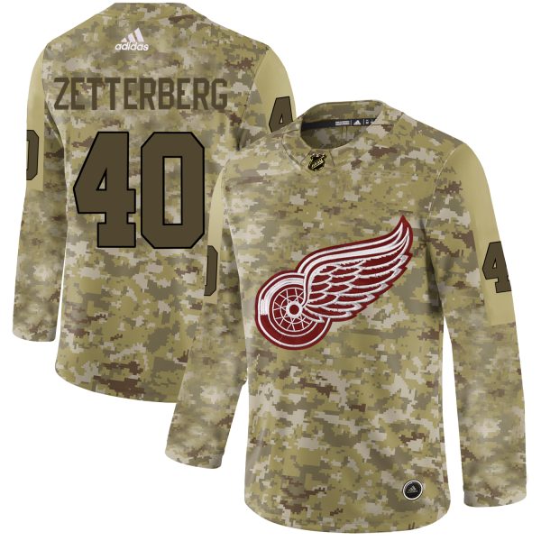 Superb Adidas Red Wings #40 Henrik Zetterberg Camo Authentic Stitched NHL Jersey to exhibit your team allegiance
