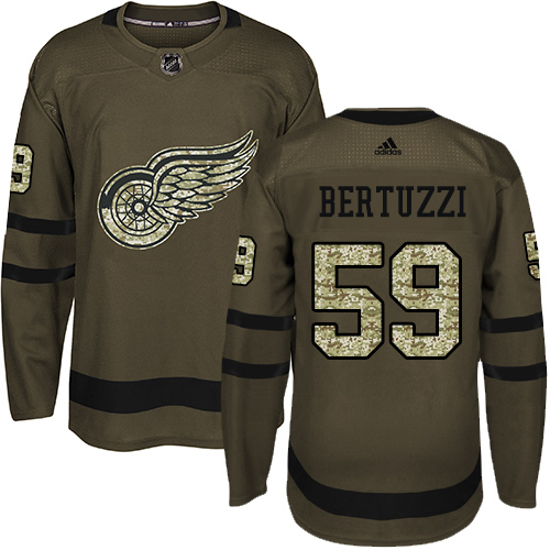 Exquisite Adidas Red Wings #59 Tyler Bertuzzi Green Salute to Service Stitched Youth NHL Jersey for genuine hockey aficionados