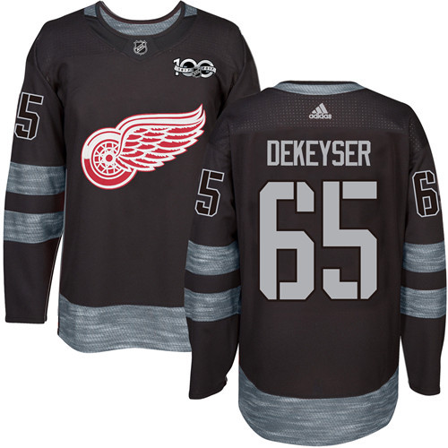 Elegant Adidas Red Wings #65 Danny DeKeyser Black 1917 2017 100th Anniversary Stitched NHL Jersey for dedicated Sabres supporters
