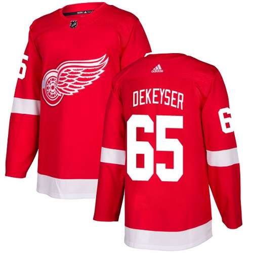 Charming Adidas Red Wings #65 Danny DeKeyser Red Home Authentic Stitched NHL Jersey for a memorable match day