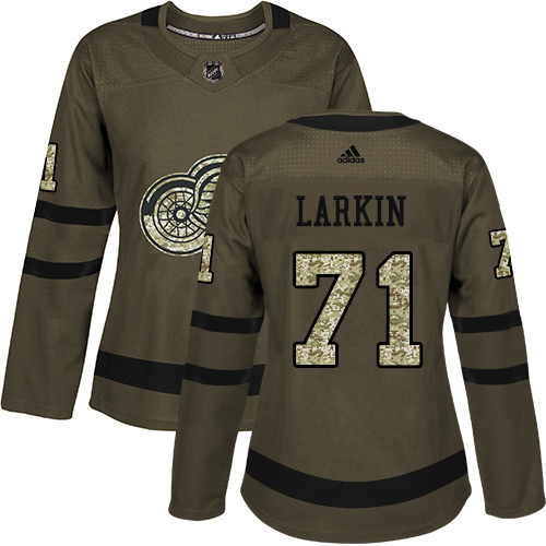 Magnificent Adidas Red Wings #71 Dylan Larkin Green Salute to Service Women's Stitched NHL Jersey to exhibit your team allegiance