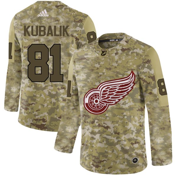 Superb Adidas Red Wings #81 Dominik Kubalik Camo Authentic Stitched NHL Jersey to back your beloved Sabres athletes