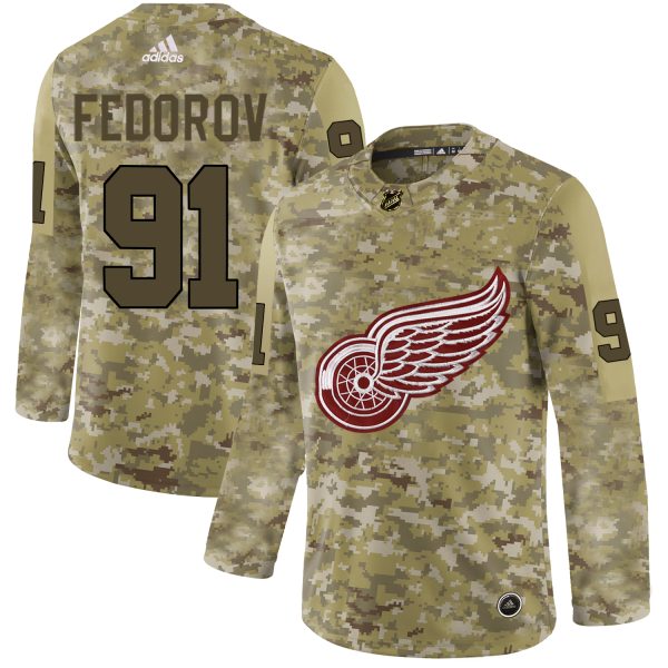 Elegant Adidas Red Wings #91 Sergei Fedorov Camo Authentic Stitched NHL Jersey for a thrilling hockey event