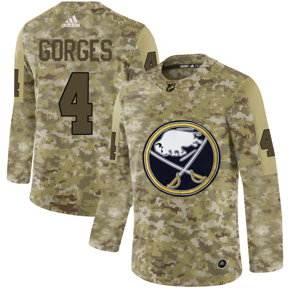 Elegant Adidas Sabres #4 Josh Gorges Camo Authentic Stitched NHL Jersey as a prized hockey collectible