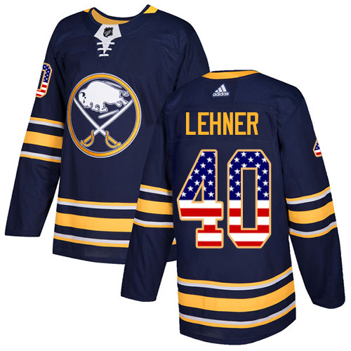 Charming Adidas Sabres #40 Robin Lehner Navy Blue Home Authentic USA Flag Stitched NHL Jersey to shine at the arena