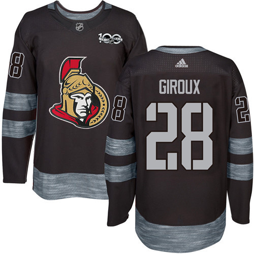 Deluxe Adidas Senators #28 Claude Giroux Black 1917 2017 100th Anniversary Stitched NHL Jersey to shine at the arena