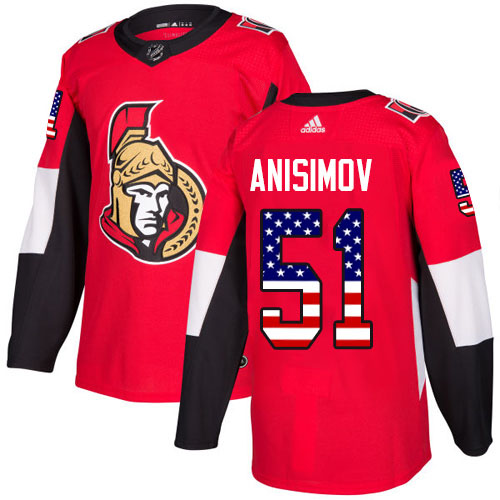 Glamorous Adidas Senators #51 Artem Anisimov Red Home Authentic USA Flag Stitched Youth NHL Jersey to back your beloved Sabres athletes