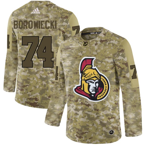 Glamorous Adidas Senators #74 Mark Borowiecki Camo Authentic Stitched NHL Jersey for a thrilling hockey event