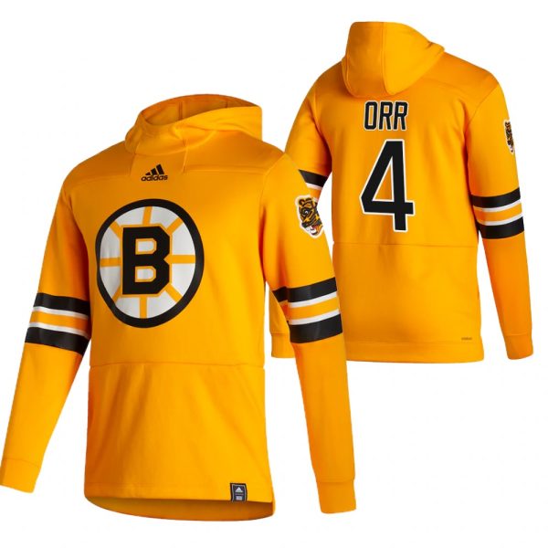 Elegant Boston Bruins #4 Bobby Orr Adidas Reverse Retro Pullover Hoodie Gold to exhibit your team allegiance