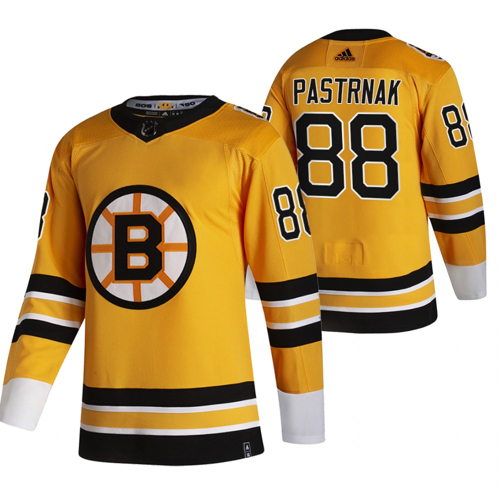 Exquisite Boston Bruins #88 David Pastrnak Yellow Men's Adidas 2020 21 Reverse Retro Alternate NHL Jersey to back your beloved Sabres athletes