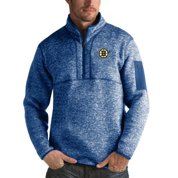 Captivating Boston Bruins Antigua Fortune Quarter Zip Pullover Jacket Blue to shine at the arena