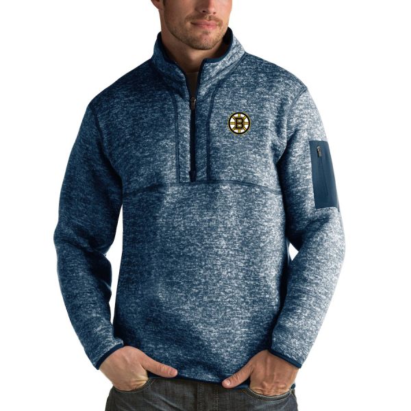 Magnificent Boston Bruins Antigua Fortune Quarter Zip Pullover Jacket Royal to shine at the arena
