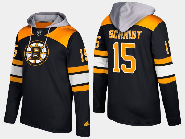 Stunning Bruins #15 Milt Schmidt Black Name And Number Hoodie to exhibit your team allegiance