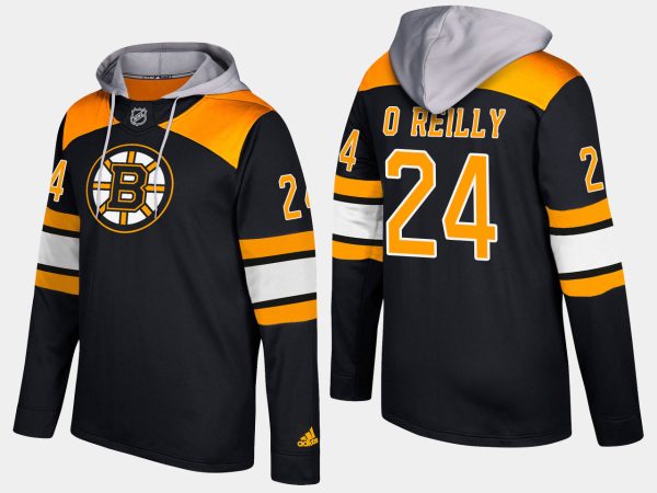Elegant Bruins #24 Terry O'Reilly Black Name And Number Hoodie for premium game day attire
