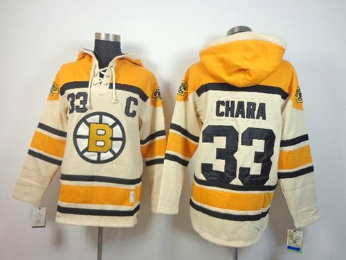 Exquisite Bruins #33 Zdeno Chara Cream Sawyer Hooded Sweatshirt Stitched NHL Jersey for a thrilling hockey event