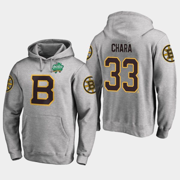 Alluring Bruins #33 Zdeno Chara Gray 2018 Winter Classic Fanatics Primary Logo Hoodie for a memorable match day