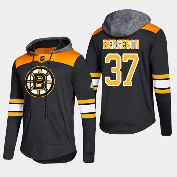 Superb Bruins #37 Patrice Bergeron Black 2018 Pullover Platinum Hoodie to shine at the arena