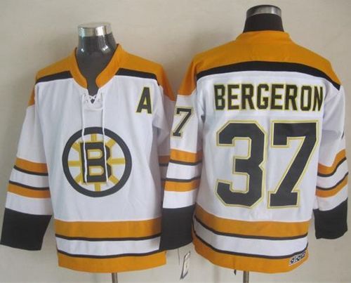 Alluring Bruins #37 Patrice Bergeron White CCM Throwback Stitched NHL Jersey to shine at the arena