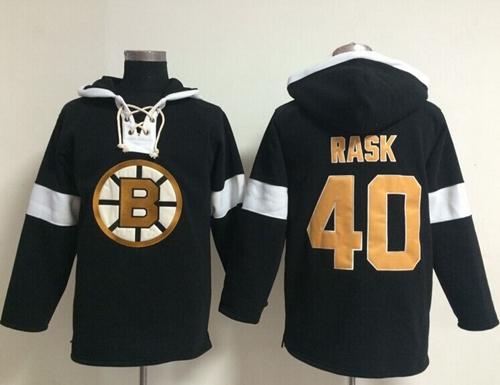 Stunning Bruins #40 Tuukka Rask Black NHL Pullover Hoodie for dedicated Sabres supporters